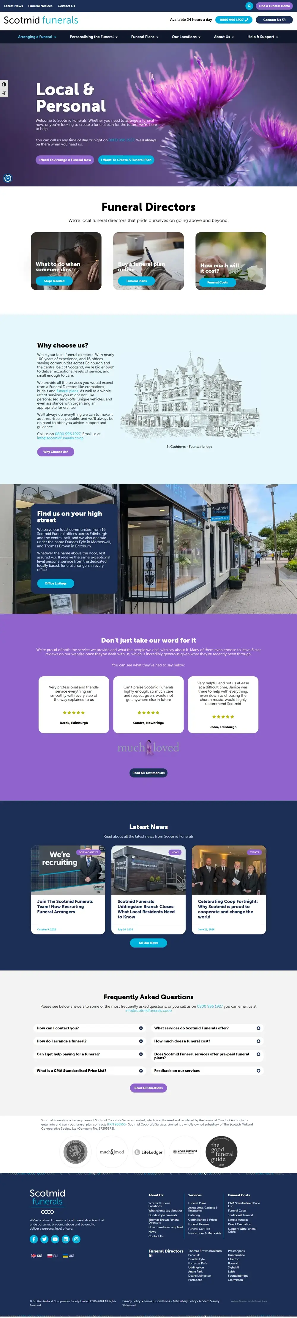 Scotmid Funerals website